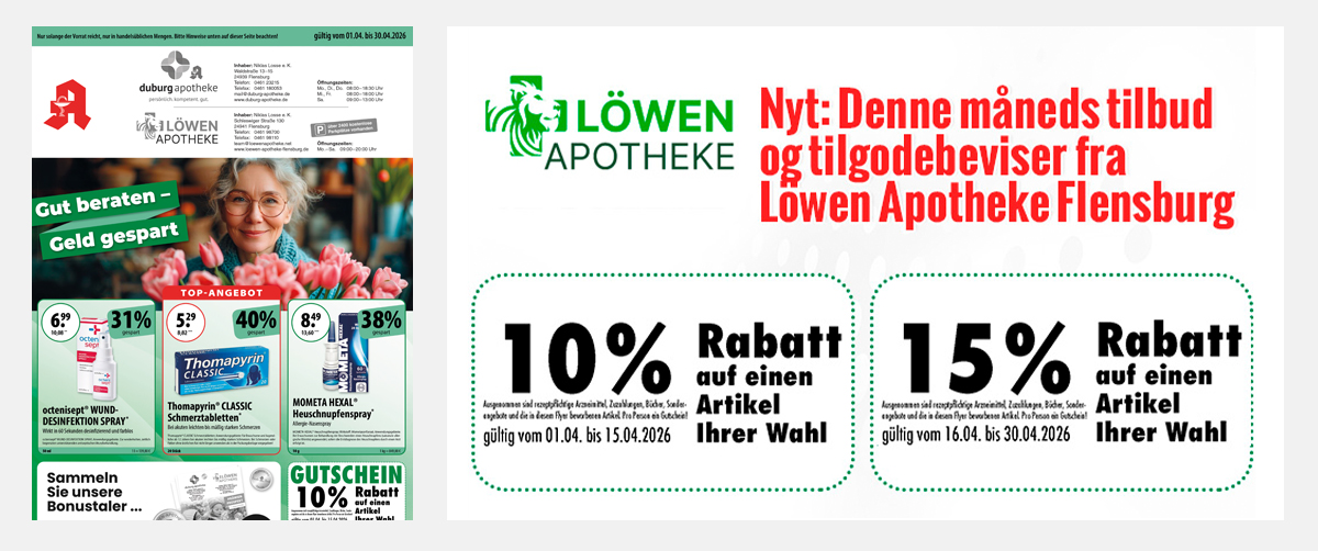 Nyt: Denne måneds tilbud og tilgodebeviser fra Löwenapotheke Flensburg